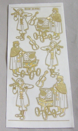 Preview: MD Sticker transparent gold Street Musicians Straßenmusikanten