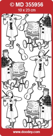 MD Sticker transparent gold Street Musicians Straßenmusikanten