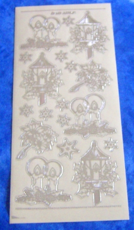 MD Sticker transparent silber Ecken Laterne