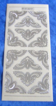 MD Sticker transparent Ecken silber
