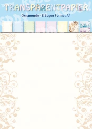 Reddy Cards Transparentpapier A4, farbig bedruckt, Ornamente