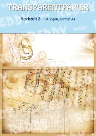 Reddy Cards Transparentpapier A4 bedruckt Hochzeit 2 pro Bogen