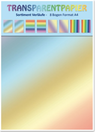 Reddy Cards Transparentpapier A4, ganzjährig, Farbverläufe / Regenbogen