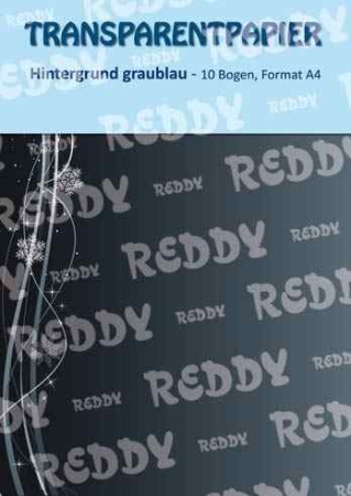 Reddy Cards Transparentpapier A4 bedruckt pro Bogen Hintergrund graublau