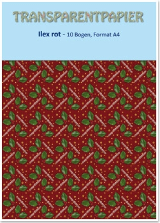 Reddy Cards Transparentpapier,  A4, bedruckt, Ilex rot