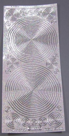 Stickerbogen 10 x 23 cm transparent Runde silber Flitter