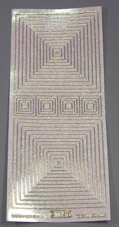 Stickerbogen 10 x 23 cm transparent Viereck gold Flitter