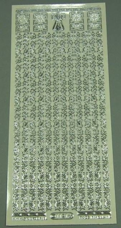 Stickerbogen 10 x 23 cm transparent Rand Japan silber