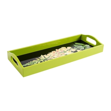 Caspari Bar Tablett Lack Rechteckig Foxglove Bar Tray in Yellow and Black