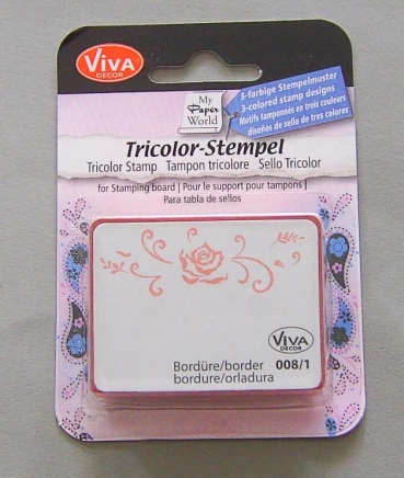 VIVA Decor Tricolor Stempel Rosen Bordüre