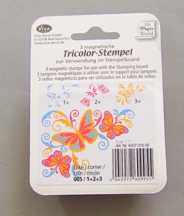 Preview: VIVA Decor Tricolor Stempel Schmetterling Ecke