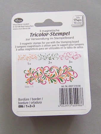 Preview: VIVA Decor Tricolor Stempel Schnörkel + Blätter Bordüre