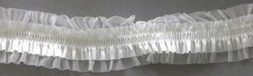 Elastischer Tüll 30 mm je Meter weiss