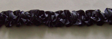 Elastisches Satin-Rüschenband je Meter schwarz
