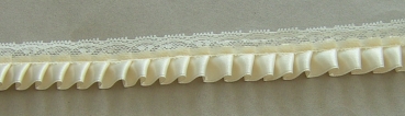 Spitze mit Satinbandfalten ca. 20 mm je Meter creme