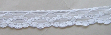 Raschelspitze 40 mm je Meter weiss
