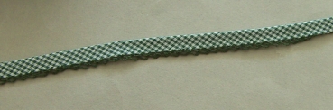 Vichyband mit Häkelborte 15 mm je Meter grün