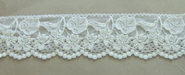 Elastische Raschelspitze 75 mm je Meter weiss