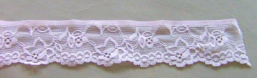 Elastische Raschelspitze 43 mm je Meter rose