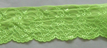 Elastische Raschelspitze 80 mm je Meter grün