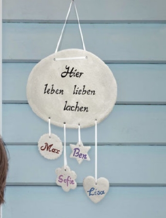 Knetbeton Set Türschild