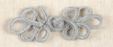 Posamentenverschluß 2 Stück silber 3 x 8 cm