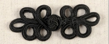 Posamentenverschluß 2 Stück schwarz 3 x 8 cm