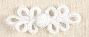 Posamentenverschluß 2 Stück weiss 3 x 8 cm