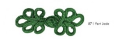 Posamentenverschluß 2 Stück grün 3 x 8 cm