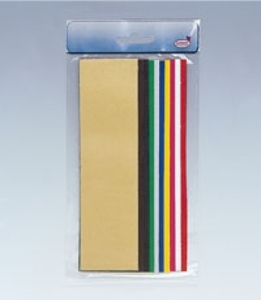 Verzierwachsfolie gefächert 10 verschiedene Farben