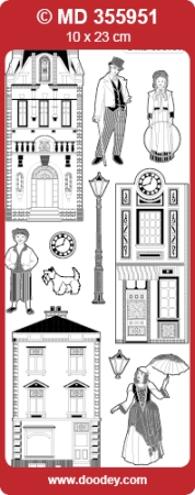 MD Sticker transparent  Victorian Houses silber