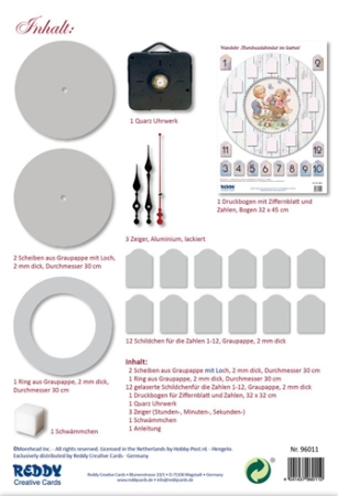 Preview: Reddy Cards Wanduhr Moreheads Kinder mit Schubkarren