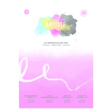 Docrafts A4 Papierblock 15 Blätter für Wassermalfarben