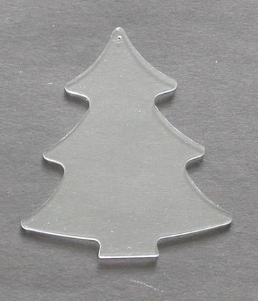 Kunststoffhänger  Acryl glasklar 8,5cm x 9,5cm Tannenbaum