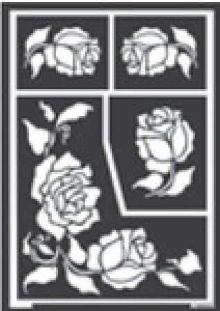 Home Design Window Style Schablone Rosen