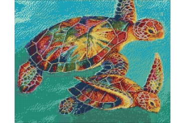 Preview: Wizardi WD-064 Diamond Painting Kit Sea Turtles