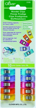 Clover Wonder Clips Stoffklammern 10 Stück farbig sortiert