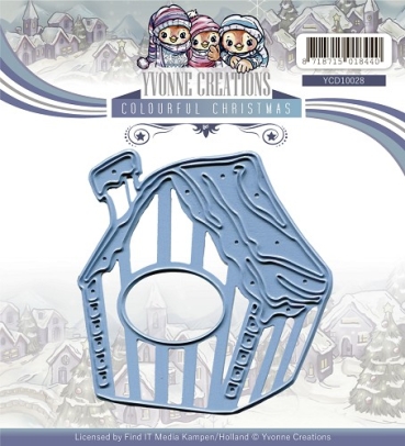 Yvonne Creations Die Colourful Christmas Bird House