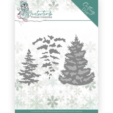 Yvonne Creations Dies Stanzschablone Winter Time Pine Tree