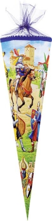 Schultüte Zuckertüte 85 cm 6-eckig Ritterspektakel