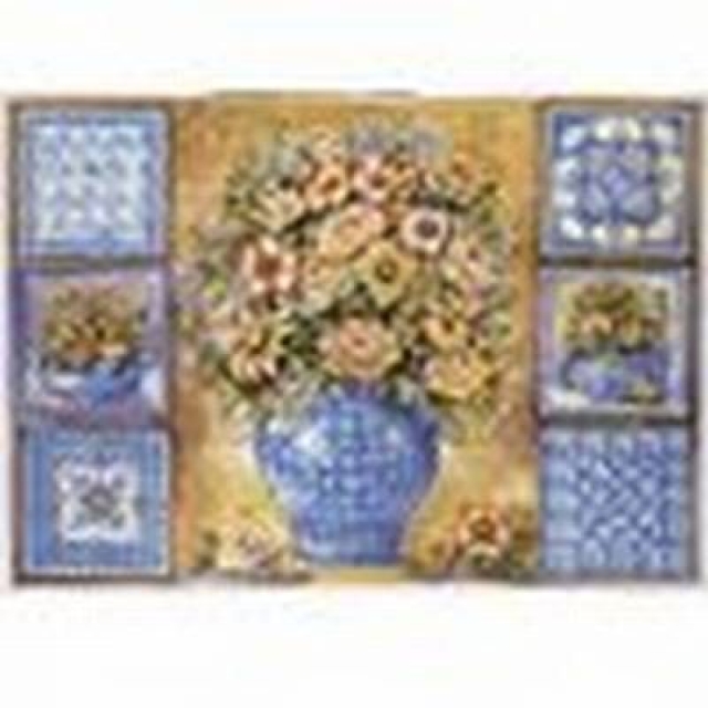 Decoupagepapier 1 Bogen 50 x 70 cm Blumen blau