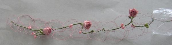 TRENDY Drahtranke Rose altrosa 90 cm lang