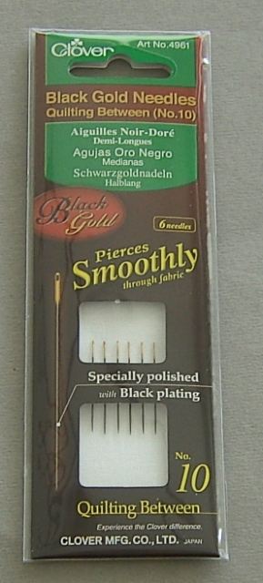CLOVER Schwarzgoldnadeln halblang Nr. 10
