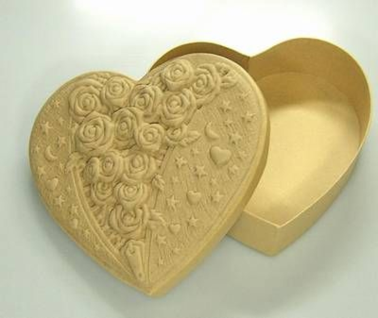 VIVA Relief-Dose Herz mit Rosen 21 x 19,6 x 6 cm