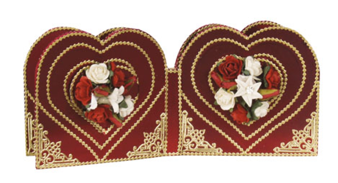 Stanzbogen mit Goldrand für Prägeboard Miniboox Blumen
