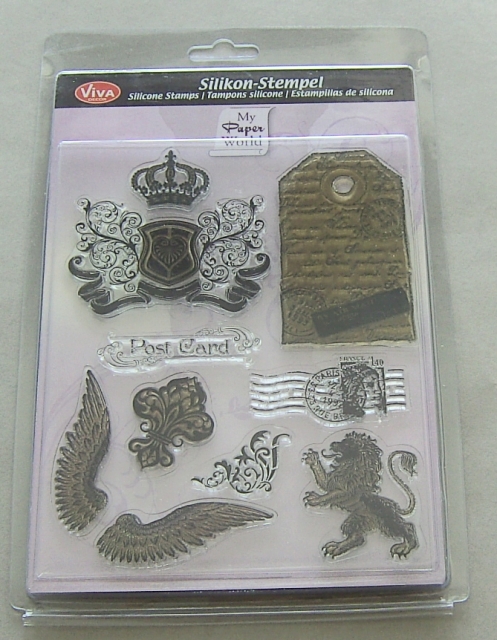 VIVA Decor Transparente Silikon-Stempel "Krone, Löwe, Flügel"