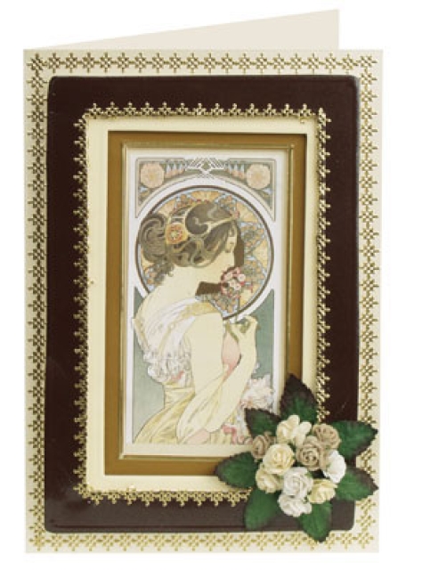 Jugenstilmotive von A. Mucha für Prägeboard Framey