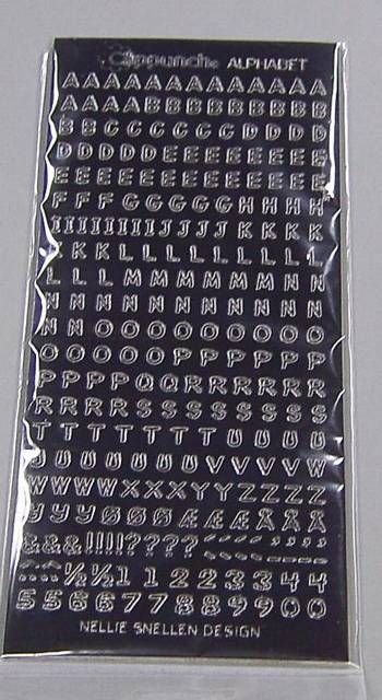 Nellie Snellen Stickerbogen mit Buchstaben und Zahlen schwarz