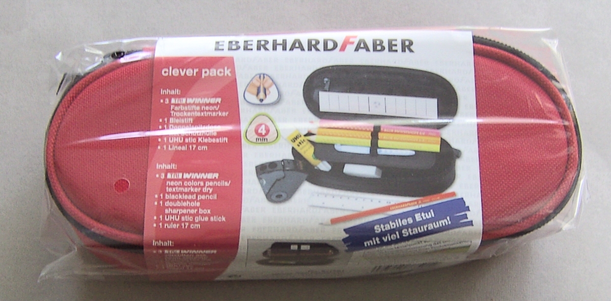 EBERHARD FABER Faulenzermäppchen / Etui rot, gefüllt