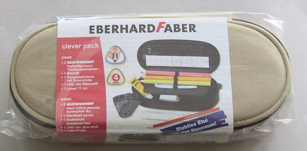 EBERHARD FABER Faulenzermäppchen / Etui beige, gefüllt